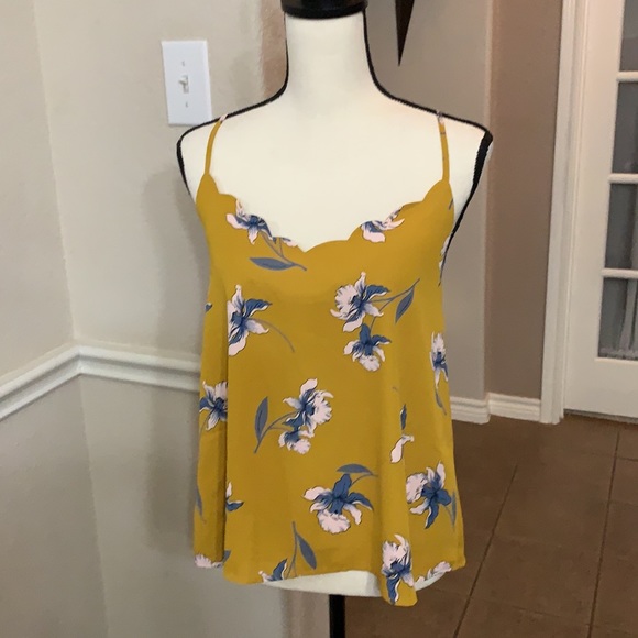 Collective Concept yellow w/blue floral print cami - Picture 6 of 11